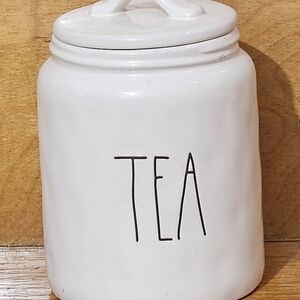 Rae Dunn White Ceramic Tea Canister